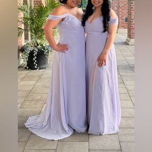 Jenny Yoo Lilac/Lavender Off-Shoulder Maxi Dress